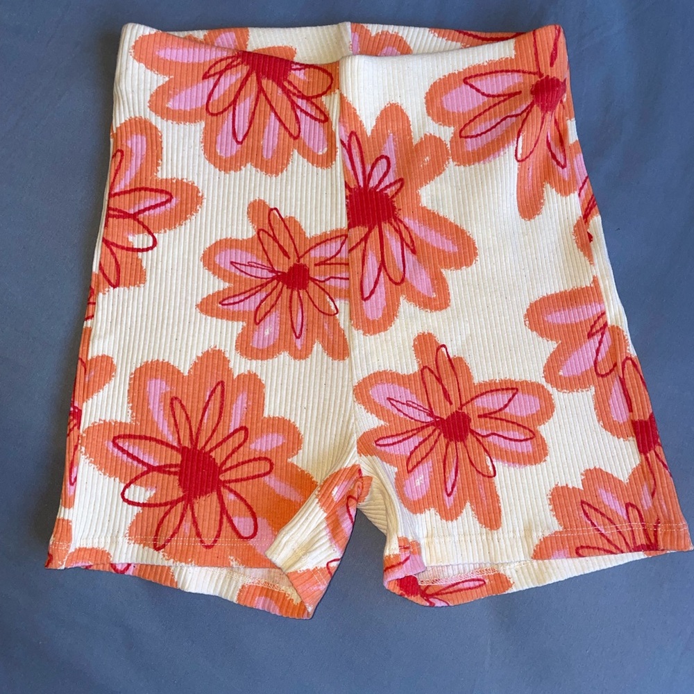Zara Flower Stretchy Soft Knit Shorts